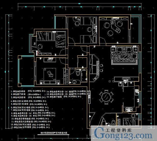 南宁某家居装饰施工图纸一套下载 2.58m,rar格式 装修工程